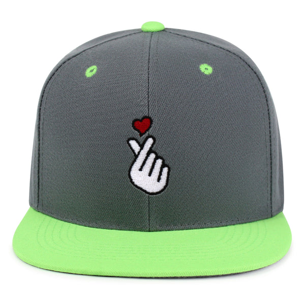 Korean Heart Finger Snapback Hat Embroidered Hip-Hop Baseball Cap Korea Sign