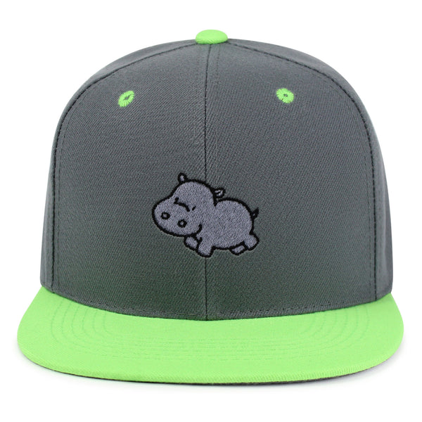 Cute Hippo Snapback Hat Embroidered Hip-Hop Baseball Cap Hippopotamus Zoo