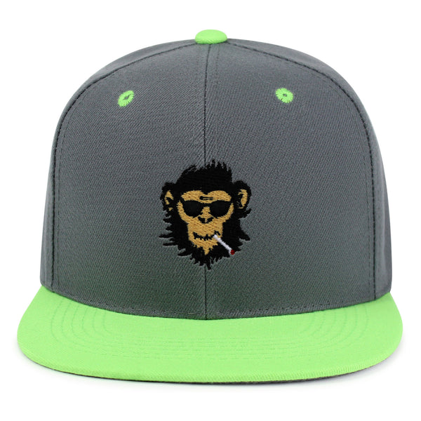 Smoking Monkey Snapback Hat Embroidered Hip-Hop Baseball Cap Wild Animal Funny