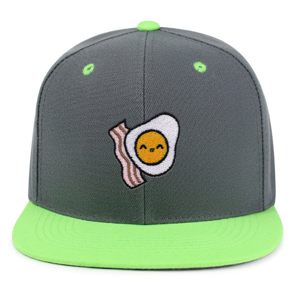 Egg and Bacon Snapback Hat Embroidered Hip-Hop Baseball Cap Breakfast