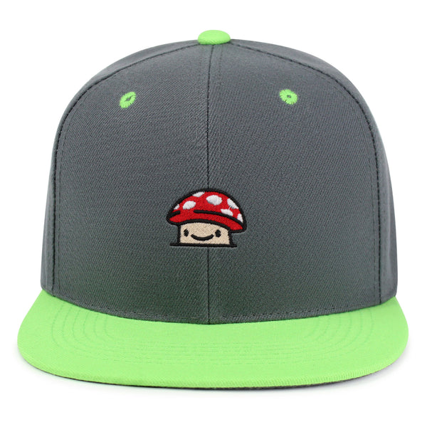 Mushroom  Snapback Hat Embroidered Hip-Hop Baseball Cap Red