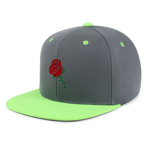 Rose Snapback Hat Embroidered Hip-Hop Baseball Cap Flower Floral Love