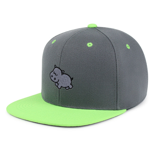 Cute Hippo Snapback Hat Embroidered Hip-Hop Baseball Cap Hippopotamus Zoo