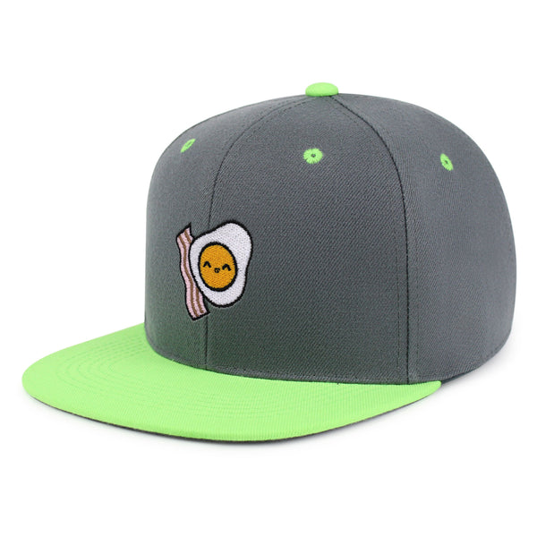 Egg and Bacon Snapback Hat Embroidered Hip-Hop Baseball Cap Breakfast