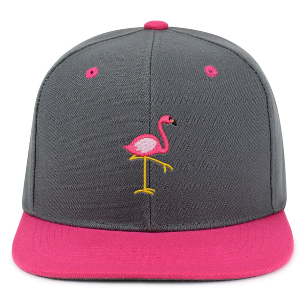 Flamingo Snapback Hat Embroidered Hip-Hop Baseball Cap Bird Pink