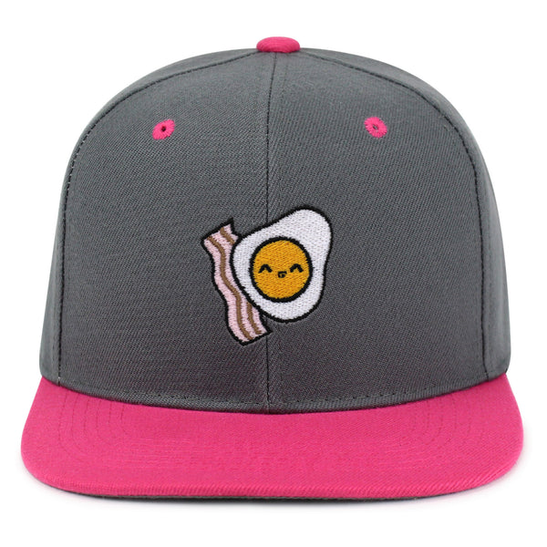 Egg and Bacon Snapback Hat Embroidered Hip-Hop Baseball Cap Breakfast