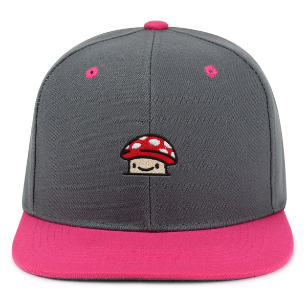 Mushroom  Snapback Hat Embroidered Hip-Hop Baseball Cap Red