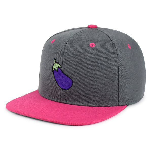 Eggplant Snapback Hat Embroidered Hip-Hop Baseball Cap Foodie Vegetable