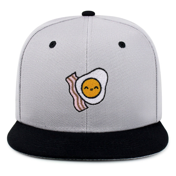 Egg and Bacon Snapback Hat Embroidered Hip-Hop Baseball Cap Breakfast