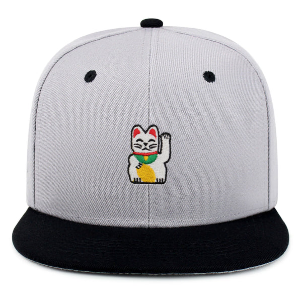 Waving Cat Snapback Hat Embroidered Hip-Hop Baseball Cap Japanese Statue