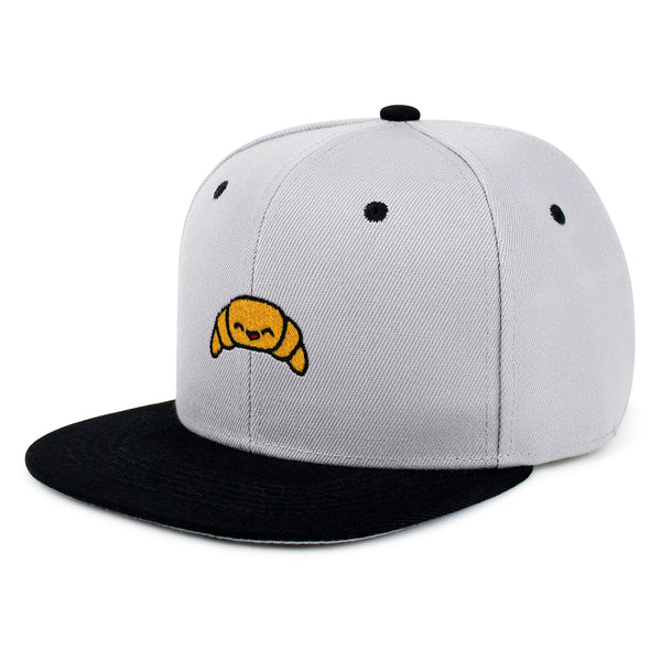 Croissant Snapback Hat Embroidered Hip-Hop Baseball Cap Bread Foodie