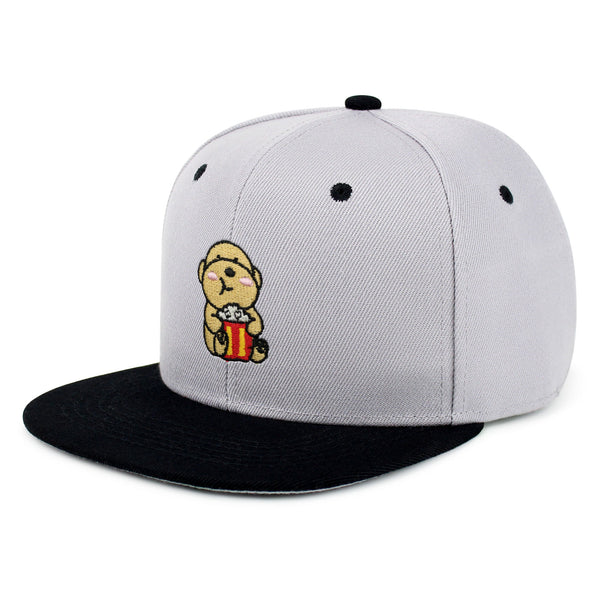 Popcorn Dog Snapback Hat Embroidered Hip-Hop Baseball Cap Puppy Poodle