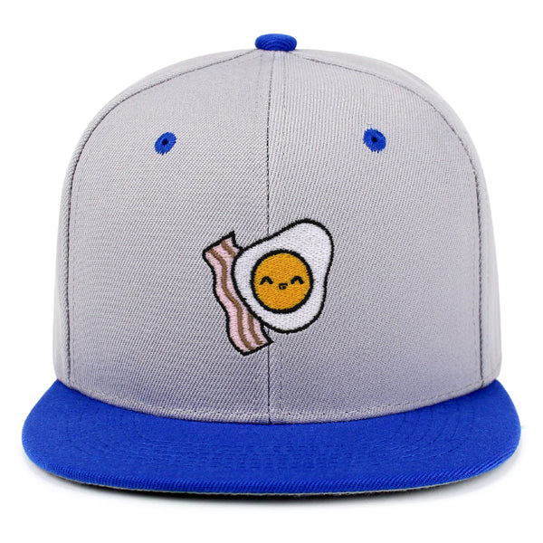 Egg and Bacon Snapback Hat Embroidered Hip-Hop Baseball Cap Breakfast