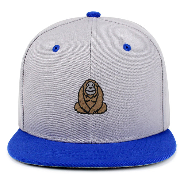 Orangutan Snapback Hat Embroidered Hip-Hop Baseball Cap Sumatran Monkey