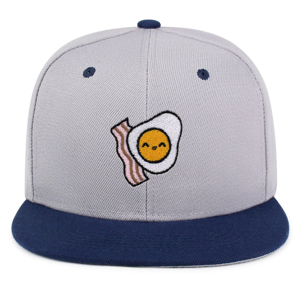 Egg and Bacon Snapback Hat Embroidered Hip-Hop Baseball Cap Breakfast