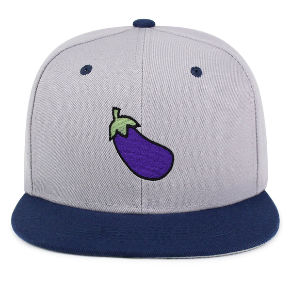 Eggplant Snapback Hat Embroidered Hip-Hop Baseball Cap Foodie Vegetable