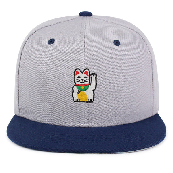 Waving Cat Snapback Hat Embroidered Hip-Hop Baseball Cap Japanese Statue