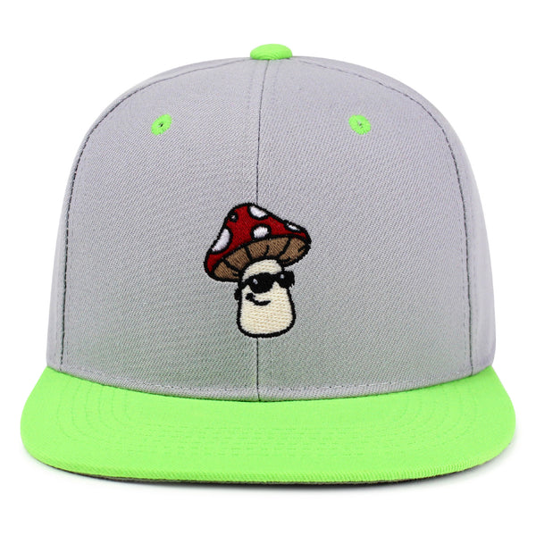 Mushroom with Sunglasses Snapback Hat Embroidered Hip-Hop Baseball Cap Cool Funny