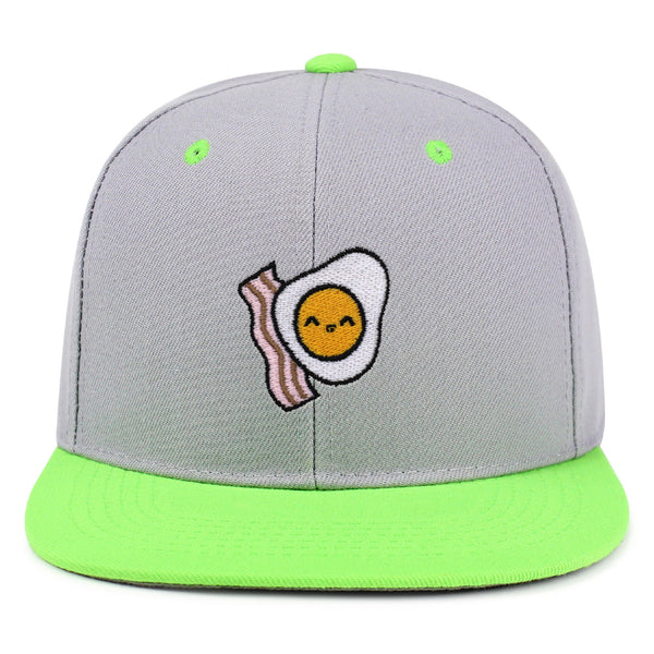 Egg and Bacon Snapback Hat Embroidered Hip-Hop Baseball Cap Breakfast