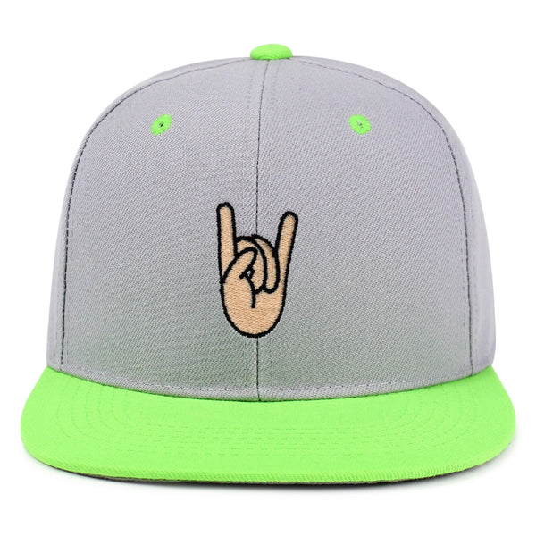 Rock and Roll Snapback Hat Embroidered Hip-Hop Baseball Cap Hand Sign Peace