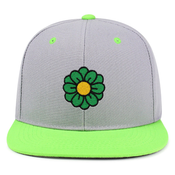 Flower Snapback Hat Embroidered Hip-Hop Baseball Cap Cute Blue