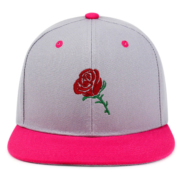 Rose Snapback Hat Embroidered Hip-Hop Baseball Cap Flower Floral Love