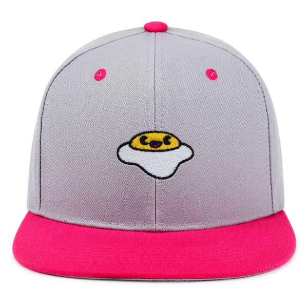 Smiling Egg Snapback Hat Embroidered Hip-Hop Baseball Cap Sunny Side Up