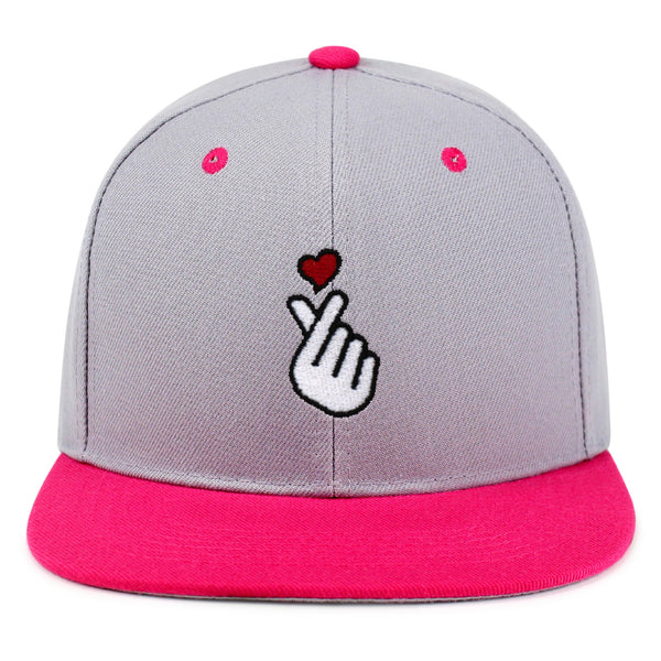 Korean Heart Finger Snapback Hat Embroidered Hip-Hop Baseball Cap Korea Sign