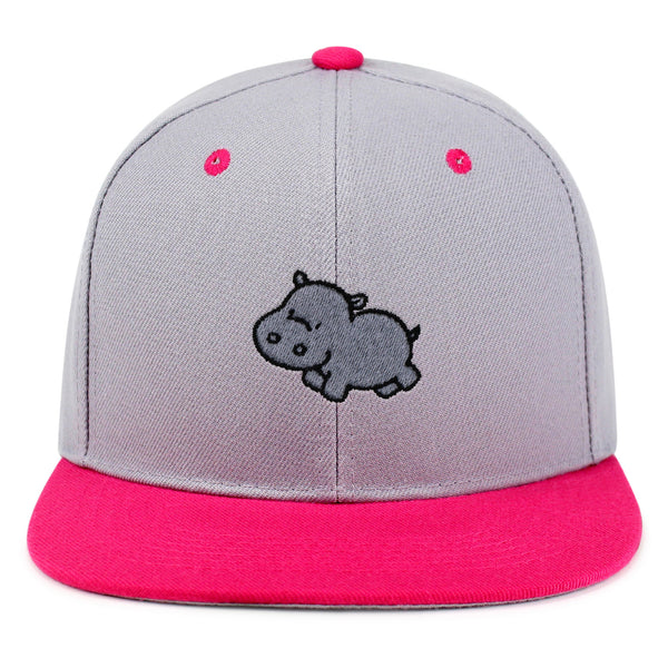 Cute Hippo Snapback Hat Embroidered Hip-Hop Baseball Cap Hippopotamus Zoo