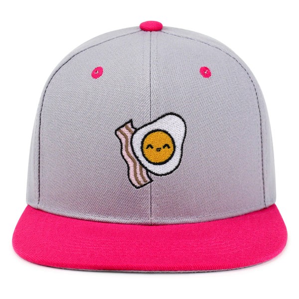 Egg and Bacon Snapback Hat Embroidered Hip-Hop Baseball Cap Breakfast