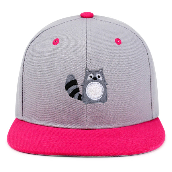 Racoon Snapback Hat Embroidered Hip-Hop Baseball Cap Cute Zoo