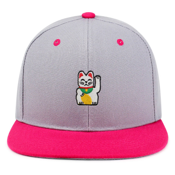 Waving Cat Snapback Hat Embroidered Hip-Hop Baseball Cap Japanese Statue