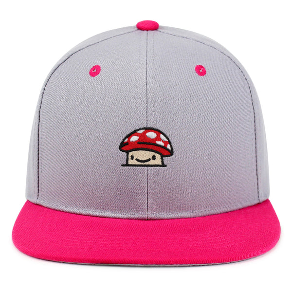 Mushroom  Snapback Hat Embroidered Hip-Hop Baseball Cap Red