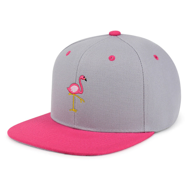 Flamingo Snapback Hat Embroidered Hip-Hop Baseball Cap Bird Pink