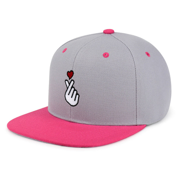 Korean Heart Finger Snapback Hat Embroidered Hip-Hop Baseball Cap Korea Sign