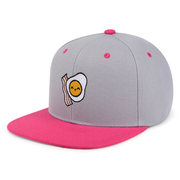 Egg and Bacon Snapback Hat Embroidered Hip-Hop Baseball Cap Breakfast