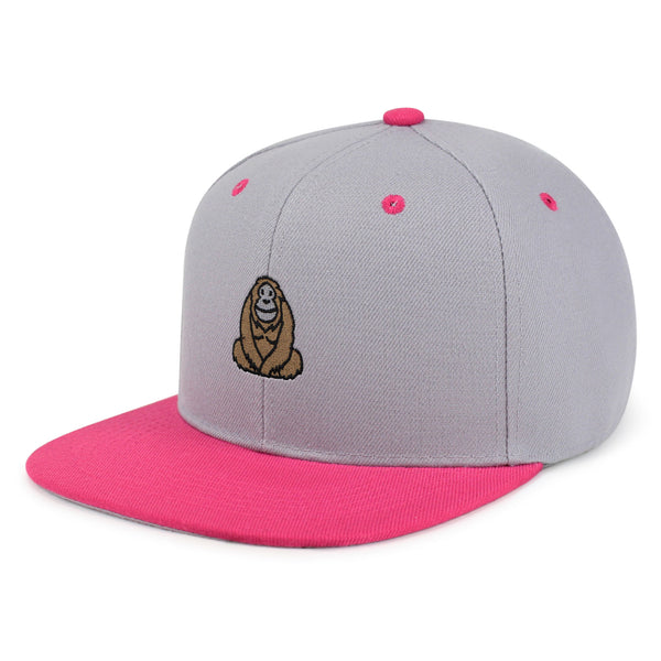 Orangutan Snapback Hat Embroidered Hip-Hop Baseball Cap Sumatran Monkey