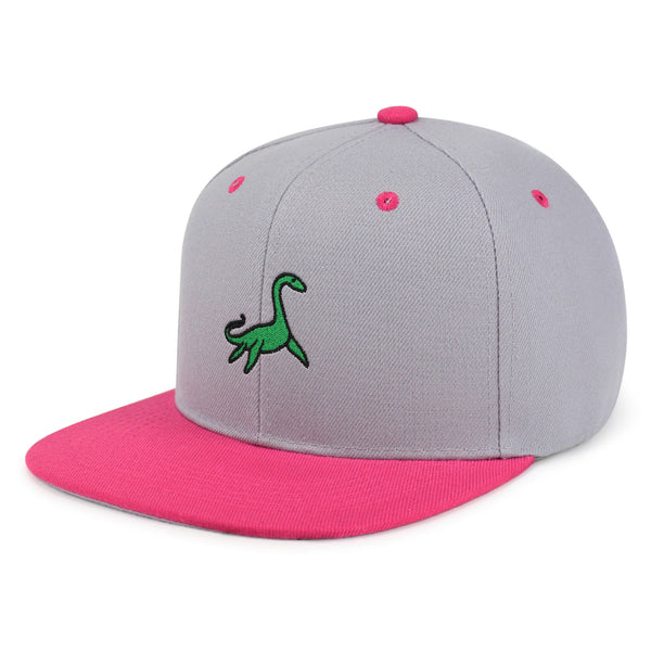 Elasmosaurus Dinosaur  Snapback Hat Embroidered Hip-Hop Baseball Cap Green
