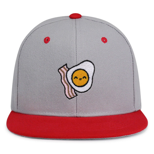 Egg and Bacon Snapback Hat Embroidered Hip-Hop Baseball Cap Breakfast