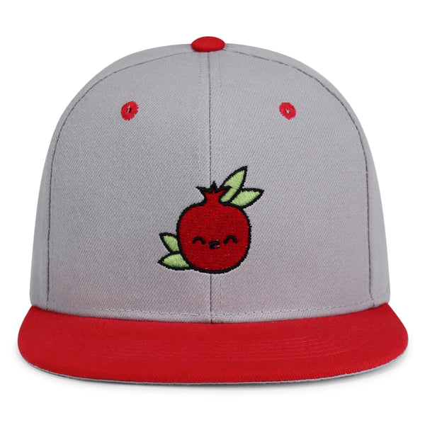 Pomegranate Snapback Hat Embroidered Hip-Hop Baseball Cap Vegan Fruit Garnet