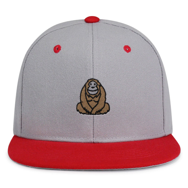 Orangutan Snapback Hat Embroidered Hip-Hop Baseball Cap Sumatran Monkey