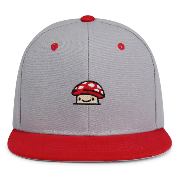 Mushroom  Snapback Hat Embroidered Hip-Hop Baseball Cap Red