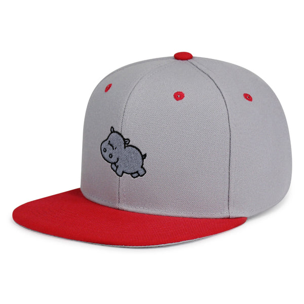 Cute Hippo Snapback Hat Embroidered Hip-Hop Baseball Cap Hippopotamus Zoo