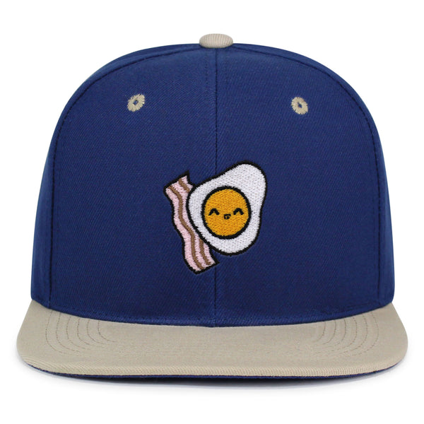 Egg and Bacon Snapback Hat Embroidered Hip-Hop Baseball Cap Breakfast