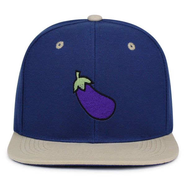 Eggplant Snapback Hat Embroidered Hip-Hop Baseball Cap Foodie Vegetable