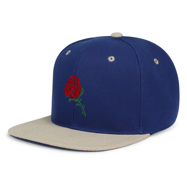 Rose Snapback Hat Embroidered Hip-Hop Baseball Cap Flower Floral Love