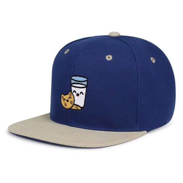 Milk and Cookie Snapback Hat Embroidered Hip-Hop Baseball Cap Snack