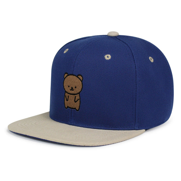 Bear Snapback Hat Embroidered Hip-Hop Baseball Cap Teddy Bear Brown