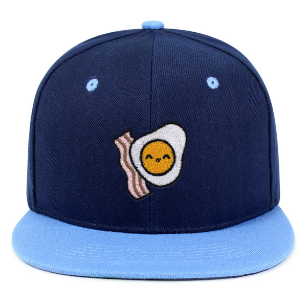 Egg and Bacon Snapback Hat Embroidered Hip-Hop Baseball Cap Breakfast