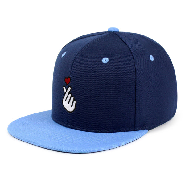 Korean Heart Finger Snapback Hat Embroidered Hip-Hop Baseball Cap Korea Sign